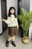 真維斯女童套裝秋季兒童衛衣百褶裙中大童秋裝女孩jk裙春秋學(xué)院風(fēng)童裝 粉 櫻花蝴蝶結+灰 120 曬單實(shí)拍圖