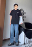 啄木鳥牛仔褲男秋冬季新款寬松直筒闊腿褲子男士青少年美式高街休閑長(zhǎng)褲 復(fù)古藍(lán) L 【建議115-130斤】 曬單實(shí)拍圖