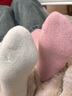 莫代爾4雙襪子女秋冬新款羊毛襪加厚保暖刺繡中筒襪防寒睡眠襪 曬單實拍圖