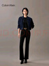 Calvin KleinJeans25秋季新款女士簡(jiǎn)約字母ck辣妹正肩羅紋打底長(cháng)袖T恤47D260G UB1-太空黑 M 曬單實(shí)拍圖