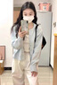 妍莉芬（yanlifen）休閑褲女2025年秋裝新款藍色毛衣外套女裝春秋套裝針織衫衣服褲子 三件套 55/60kg/L 曬單實拍圖