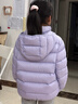 優(yōu)衣庫童裝男童女童高級輕型羽絨連帽外套帽子可拆卸471377 71 淺藍紫色 130 曬單實(shí)拍圖