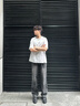 靖颯黑灰色系帶直筒牛仔褲男春秋季美式高街潮流vibe褲子寬松百搭長(zhǎng)褲 黑色 XL 曬單實(shí)拍圖