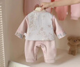 G.DUCKKIDS女寶寶周歲禮服中國風(fēng)連體衣套裝春秋新款嬰幼兒百天哈衣唐裝爬服 套裝 80cm 曬單實(shí)拍圖