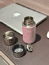 MOORMANLLY純鈦水杯口袋杯高顏值鈦合金高檔生日禮物定制鈦杯燜茶杯保溫杯 胭脂粉（220ML）雙層純鈦 曬單實(shí)拍圖