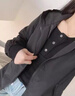 矜持范外套女女士外套春秋新款200斤春裝大碼上衣加肥加大胖妹妹夾克衫 立領(lǐng)黑色 M (95-110斤) 曬單實(shí)拍圖