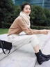恒源祥麂皮絨手套女秋冬加絨保暖可觸屏加厚戶(hù)外騎行手套防寒禮盒裝 暖心圍巾禮盒三件套G[手套+10 均碼 曬單實(shí)拍圖