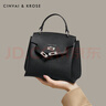 CinvaiKrose包包女包輕奢侈凱莉包2026新款真皮手提包通勤斜挎包 黑色 曬單實(shí)拍圖