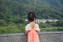 漢服公主裙女童2025新款夏季小女孩連衣裙 橙夢(mèng)輕舞 110 曬單實(shí)拍圖