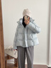 坦博爾【熱銷(xiāo)60萬(wàn)件】泡芙短款可脫卸帽羽絨服女冬季面包服保暖外套520D 泡芙藍 S (160) 曬單實(shí)拍圖