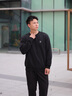 GXG男裝 黑色字母圖案簡(jiǎn)約時(shí)尚圓領(lǐng)衛衣男 秋冬新品 黑色 XL 曬單實(shí)拍圖