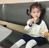 幼歌（YOUGE）嬰幼兒秋季長(cháng)袖撞色學(xué)院風(fēng)毛衣寬松百搭小櫻桃半裙套裝 藏藍 裙子 100 cm 曬單實(shí)拍圖
