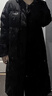 波司登（BOSIDENG）于適同款25新款羽絨服男女同款情侶長(cháng)款寬松舒適連帽面包服外套 【經(jīng)典百搭】黑色|8056 XS 155/80A 體重約110以?xún)?曬單實(shí)拍圖