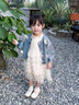 G.DUCKKIDS小黃鴨童裝女童春秋牛仔裙子套裝兒童春季連衣裙寶寶蛋糕公主裙 蛋糕裙 100 (建議90-98cm 2-3周歲） 曬單實拍圖