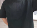 純白色500g重磅T恤純棉加厚情侶男女短袖oversize大碼三本針半袖 黑色-500g重磅 L 建議140-160斤 曬單實(shí)拍圖