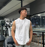 棉的美學(xué)純棉透氣背心寬松涼感純色休閑無袖背心打底衫男女同款 「滑滑的很親膚」柳絮白 L 「推薦120-140斤」 曬單實(shí)拍圖