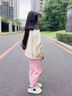 小馬寶莉女童外套秋季2025新款連帽長(cháng)袖衛衣兒童春秋款防風(fēng)耐磨秋裝衣服 米白 小馬寶莉粉X 130 曬單實(shí)拍圖