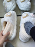 XELECPOCKET產(chǎn)婦月子鞋十月份女產(chǎn)后秋冬季毛棉拖鞋女士室內家居包跟棉鞋女款 白色【包跟加厚款】38-39 組合裝 保暖舒適 曬單實(shí)拍圖