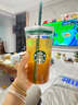 星巴克杯子簡(jiǎn)約新款水杯玻璃杯吸管杯咖啡杯大容量 595ml綠色 曬單實(shí)拍圖