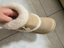 他她（TATA）加絨雪地靴2025新款棉鞋百搭冬季女鞋厚底雪地毛毛靴 杏/米白（仿毛里） 38 曬單實(shí)拍圖