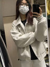 DGOV設計感棒球外套女秋冬2025新款寬松慵懶小個(gè)子夾克字母刺繡外套女 灰色 不加絨 S 80-95斤 曬單實(shí)拍圖