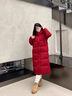 鴨鴨紅色長(zhǎng)款羽絨服女過(guò)膝冬季2025年新款戶外極寒寬松大碼高充絨外套 紅色 L (165) 曬單實(shí)拍圖
