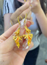 漢秀黃金風(fēng)華錦鯉耳飾女足金金魚(yú)耳墜純金媽媽耳環(huán)首飾生日禮物送老婆 風(fēng)華錦鯉耳飾一對：金重約4.9克預售 曬單實(shí)拍圖