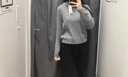優(yōu)衣庫女裝可機洗紐花針織連帽套頭衫/25秋冬新款478871 01 乳白色 M /160/84 曬單實(shí)拍圖