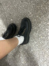 百麗（Belle）復古抓皺牛津鞋女2025秋新牛皮厚底增高休閑單鞋B2779CM5預售 黑色 35 (225mm) 曬單實(shí)拍圖
