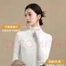 貓人60S莫代爾半高領(lǐng)打底衫女秋冬修身顯瘦外穿內搭上衣白色25年新品 曬單實(shí)拍圖