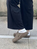 依思 Q（exull）勃肯鞋女半拖2025爆款秋冬軟底百搭外穿包頭拖鞋女防滑一腳蹬女鞋 沙色 真皮材質(zhì)【工藝升級款】 37 曬單實(shí)拍圖