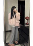 蕓蕁外套女2025新款粉色環(huán)保皮草上衣感超好看小香風(fēng)毛毛外套女秋冬 粉色 S 曬單實(shí)拍圖
