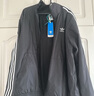 adidas休閑連帽拉鏈夾克外套男裝秋季阿迪達斯官方輕運動(dòng)GK9032   黑色/白   3XL 曬單實(shí)拍圖