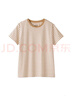 無(wú)印良品（MUJI）女式 天竺編織 圓領(lǐng)短袖T恤 上衣打底衫女款25年夏季女裝內搭 暗黃色條紋 BB2P4C5S L (165/88A) 曬單實(shí)拍圖