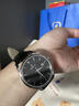 OMICA歐米茄瑞士認證男士手表全自動(dòng)機械表防水夜光真鉆超薄專(zhuān)用男表 本色黑面黑皮 40mm 曬單實(shí)拍圖