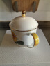 華光國瓷 骨瓷茶杯辦公水杯帶蓋筆筒杯碟三件套禮盒裝 金葵向陽(yáng) 蓋杯【單裝】 曬單實(shí)拍圖