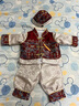 G.DUCKKIDS周歲禮服男寶寶春秋中式嬰兒唐裝套裝衣服滿(mǎn)月百天生日男孩抓周服 紅色 80 尺碼6-12月【75-85cm】 曬單實(shí)拍圖