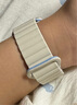 MSSM適用蘋(píng)果手表表帶apple iwatch磁吸硅膠表帶ultra3/S11/10/9/8/Se3運動(dòng)表帶 茶白配藍38/40/41/42 曬單實(shí)拍圖