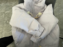 三彩2025冬季新款毛絨立領(lǐng)羽絨服肌理感白鴨絨外套牛角扣寬松M 紫色 XS 150/76A 曬單實(shí)拍圖