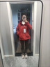 鴨鴨（YAYA）王一博同款羽絨服女短款2025冬季新款戶(hù)外連帽男女保暖外套YX 珊瑚紅色 S (165) 曬單實(shí)拍圖