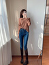 浪莎牛仔褲女2025年新款高腰顯瘦黑色緊身小腳褲秋冬新款小個(gè)子鉛筆褲復(fù)古藍(lán) 【豎兩?？邸?9 【建議：106-115斤】 曬單實(shí)拍圖
