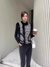 矜持范馬甲女小香風(fēng)千鳥(niǎo)格馬甲女2025秋冬新款加絨保暖百女士馬甲 黑色j加絨  加厚 M 105-125斤 曬單實(shí)拍圖