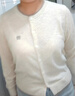 森馬（Semir）針織開(kāi)衫女短款假兩件圓領(lǐng)顯瘦2025冬新款刺繡含羊毛毛衫氣質(zhì) 白咖色調00315 M 曬單實(shí)拍圖