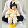 優(yōu)奇嬰兒衣服秋裝超萌可愛(ài)哈衣嬰幼兒寶寶連體衣洋氣爬服春秋季外出服 米黃 80cm 曬單實(shí)拍圖