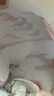 babycare天絲苧麻車席透氣寶寶專用手推車坐墊通用席子云朵小熊38×70CM 曬單實(shí)拍圖