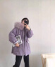GEBASHAN派克服皮草外套女2025新款冬季獺兔毛內膽可拆卸中長(cháng)款真毛大衣女 紫色 M 建議90-125斤 曬單實(shí)拍圖