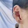 芯奢簡(jiǎn)約幾何小鉆四芒星耳骨夾無(wú)耳洞耳夾女輕奢小眾酷復古個(gè)性耳飾品 小鉆四芒星 耳夾 一對 曬單實(shí)拍圖