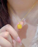 中國珠寶黃金項(xiàng)鏈足金999方糖鏤空足金吊墜送女友老婆節(jié)日生日禮物 5G小冰糖足金項(xiàng)鏈+足金吊墜 約3.02g（克重多退少補(bǔ)） 曬單實(shí)拍圖