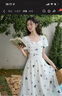 謎秀小眾設計感田園風(fēng)碎花連衣裙2025春季夏季新款高級感法式長(cháng)裙 杏色 M 曬單實(shí)拍圖
