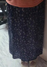 夏季女裝花半身裙子松緊腰休閑顯瘦遮肉碎花口袋高腰a字裙潮 藏青色 5XL 【建議150-160斤】 曬單實(shí)拍圖